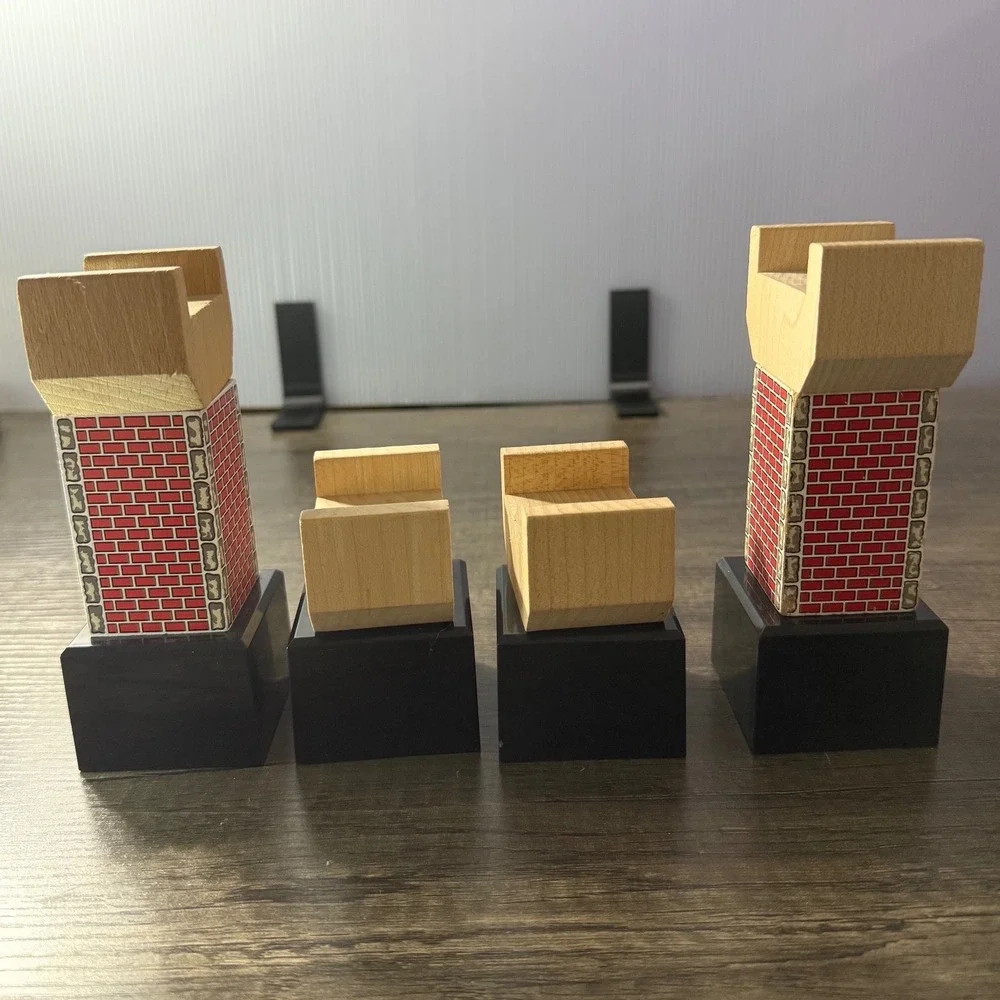 Vintage Thomas the Train Wooden Track Foundation Elevated Support 4pc Set